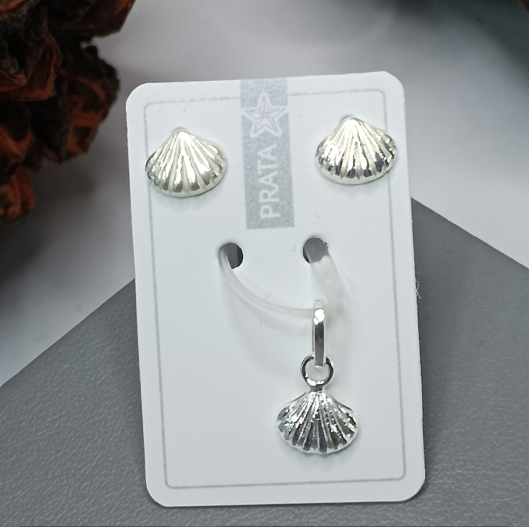 Conjunto De Prata Tradicional Concha Cod:CJ1-5