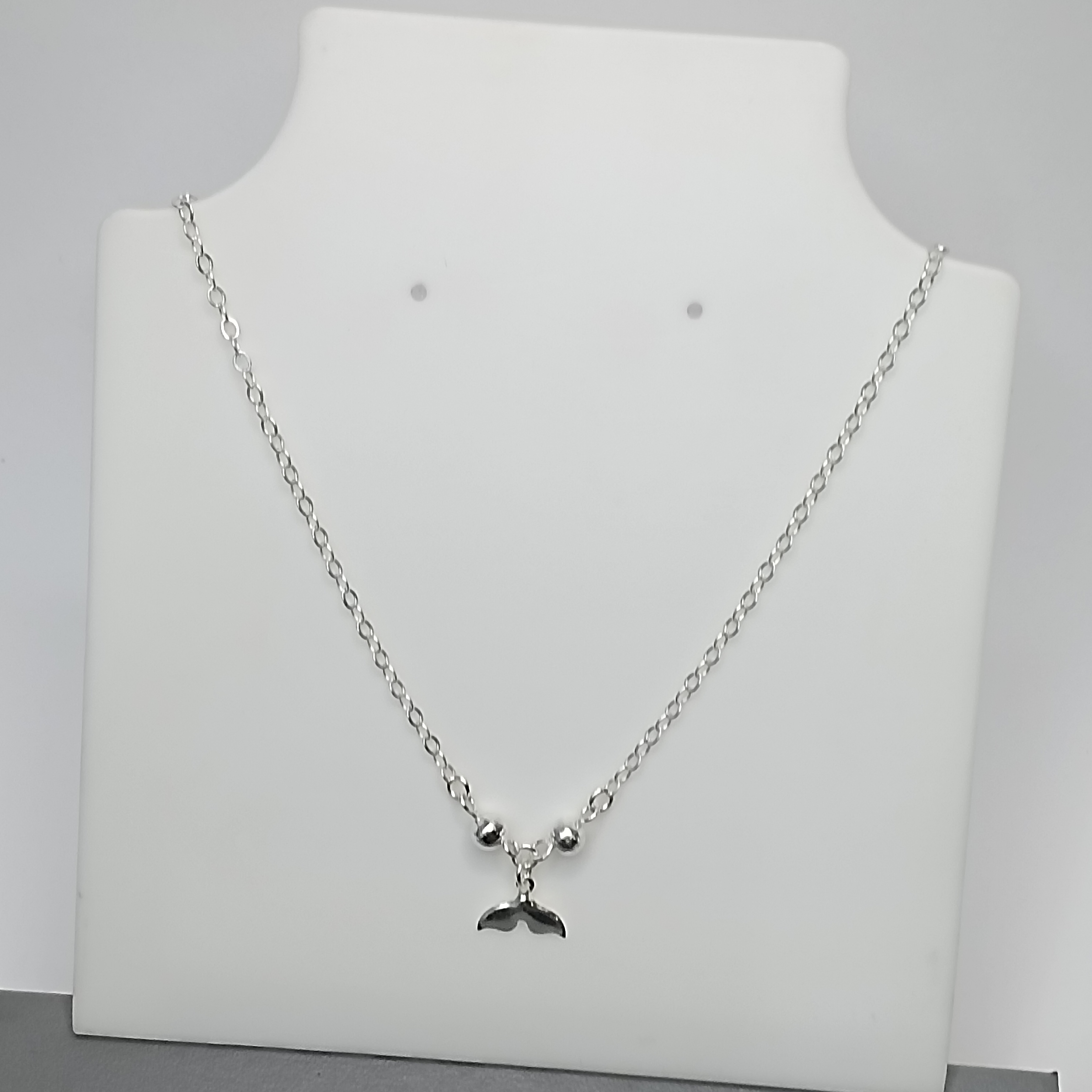 Gargantilha De Prata Montagem Choker 2 Bolas Rabo De Sereia Pendente Meio Cod:G2-04