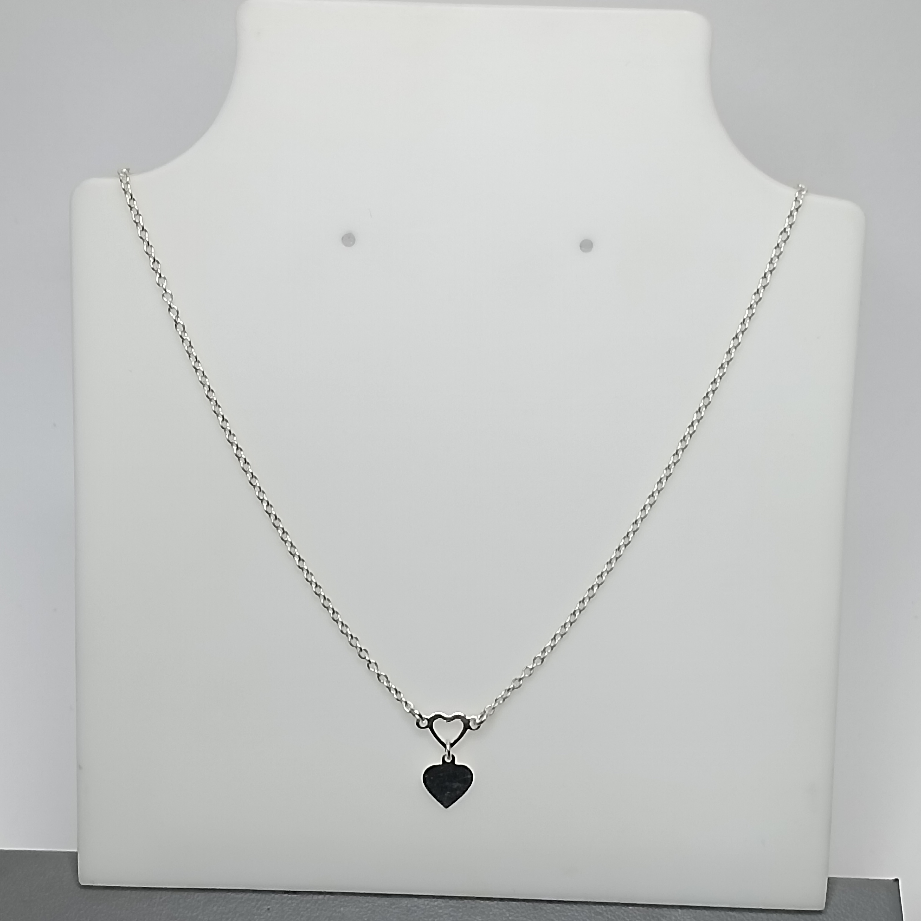 Gargantilha De Prata Choker Montagem Coração Vaz. Coração Cheio Cod:G2-09