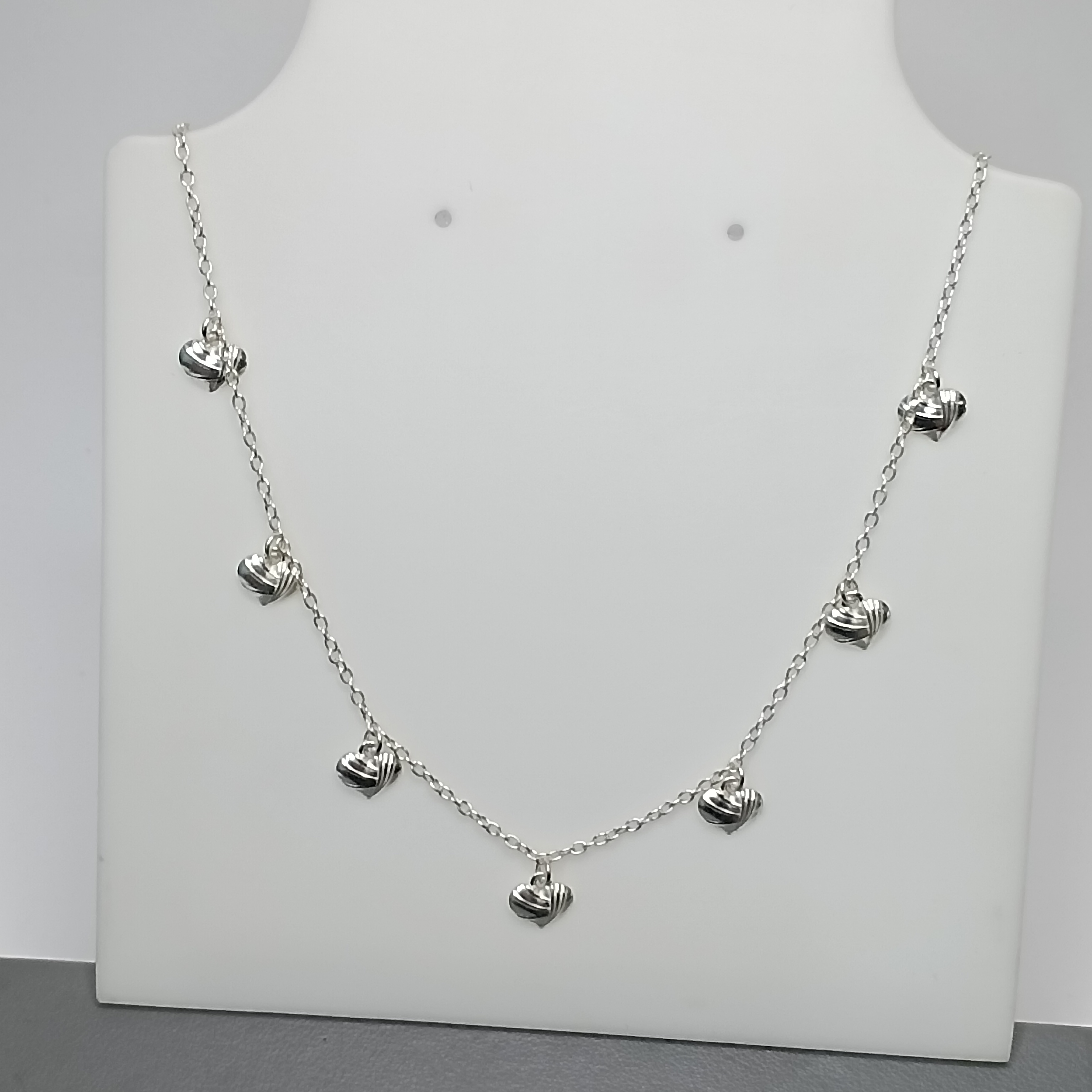 Gargantilha De Prata Montagem Choker Coração Trabalhado Pendente Fio Cod:G2-10