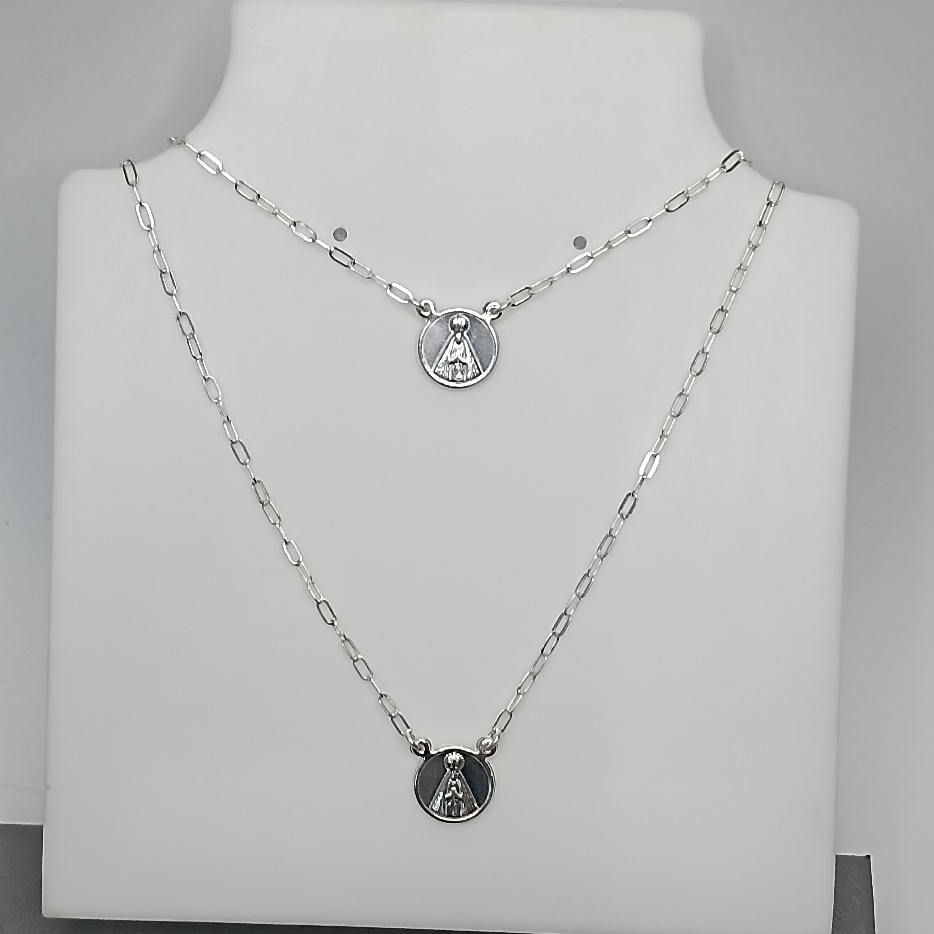 Gargantilha De Prata Escapulario Nossa Senhora Aparecida 60cm Cod:G4-02