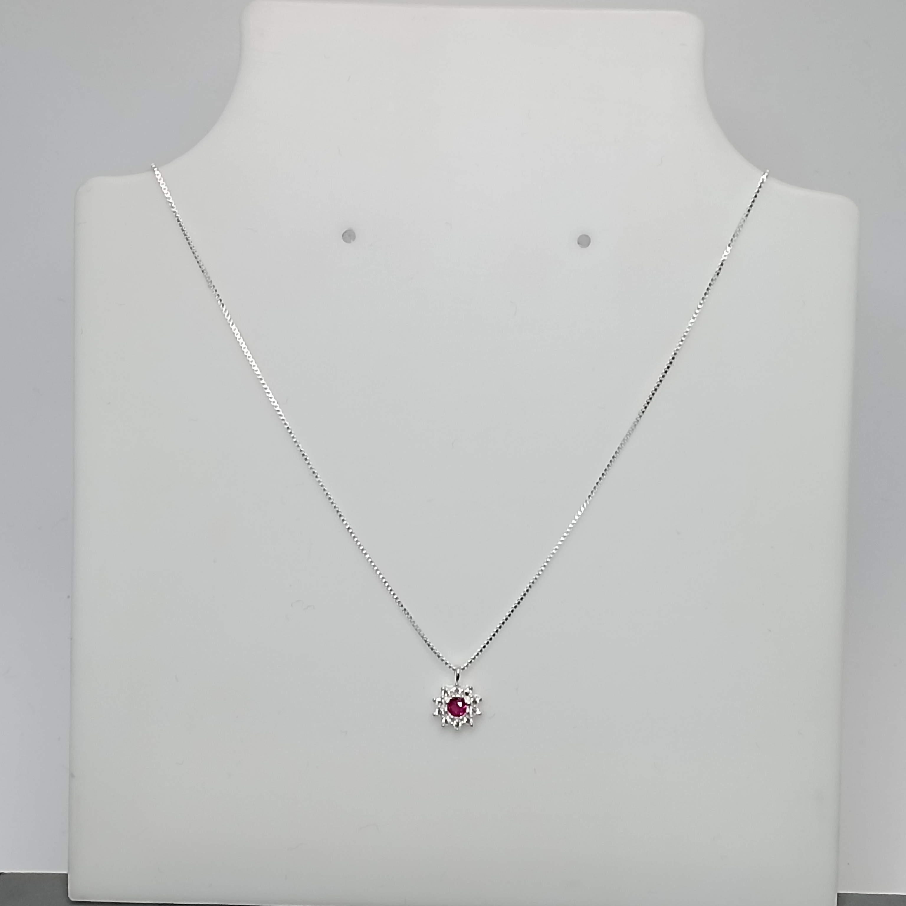 Gargantilha De Prata Tipo Chuveiro Zirconia Rosa Borda Zirconia Branca Cod:G3-10
